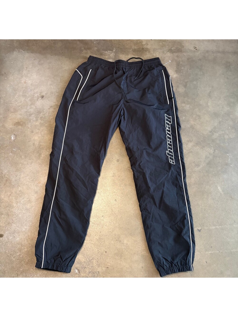 Revenge Men Sz Large Black Drawstring Track Pants